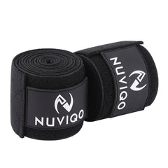 Nuviqo Fitness Black Stretchable Knee Wraps For Squats Support