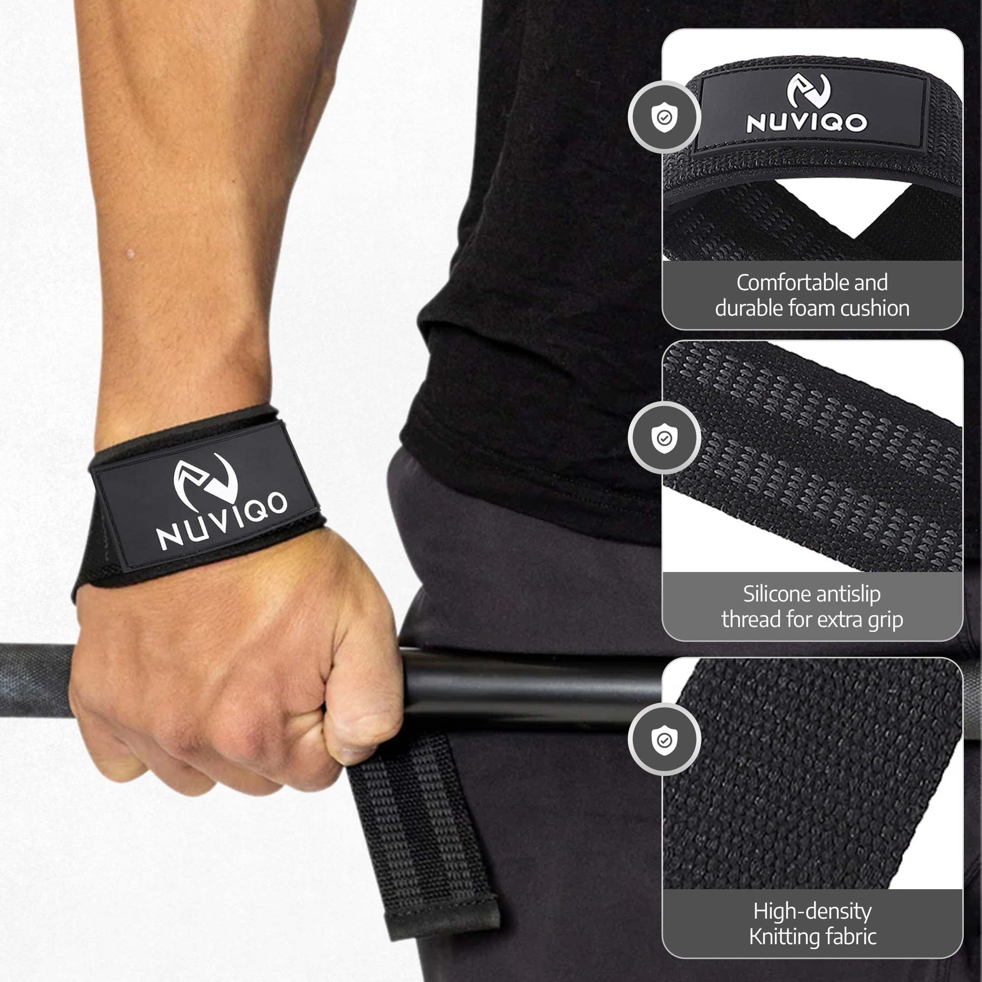 Durable lifting straps for enhanced grip strength and wrist support during heavy weightlifting and strength training exercises