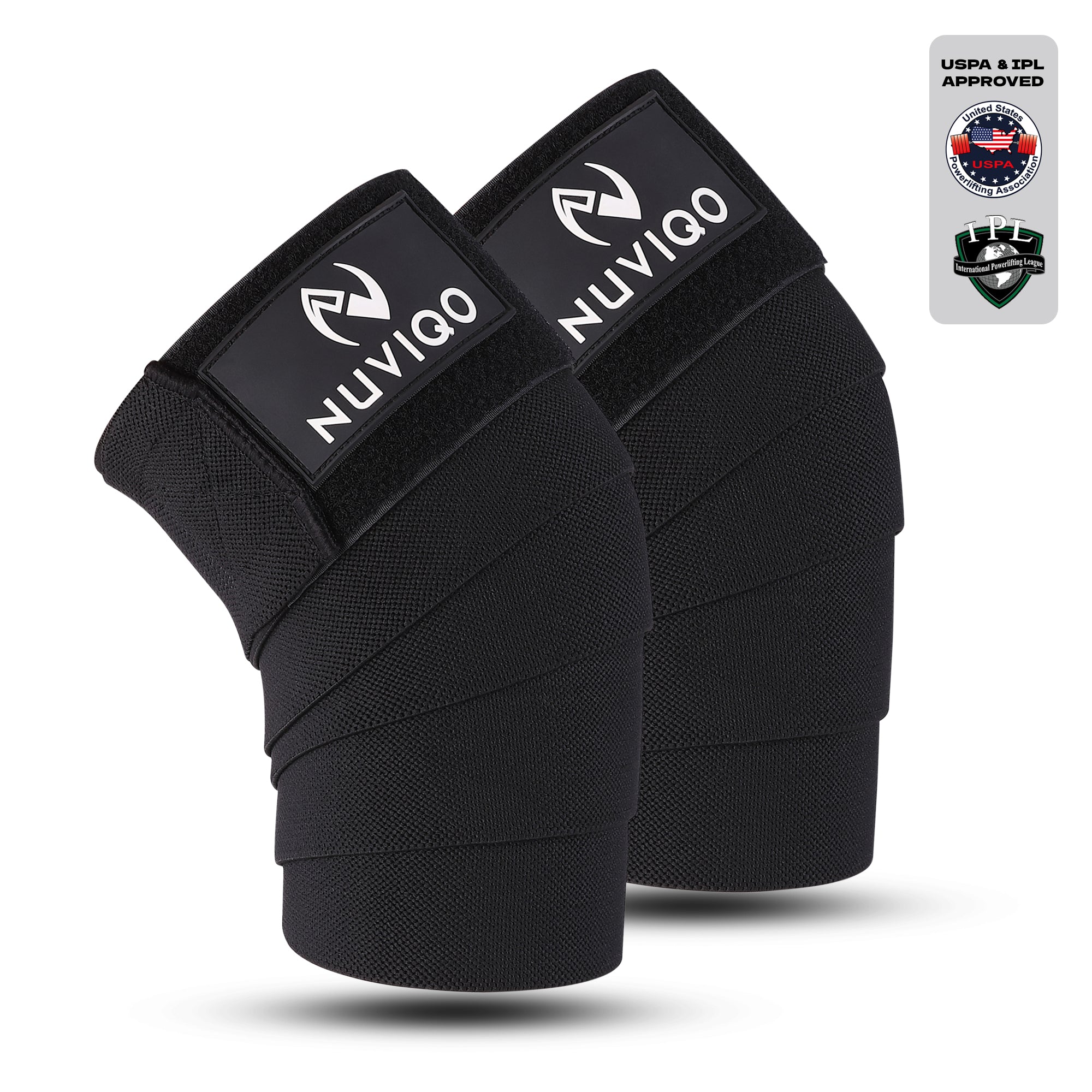 Nuviqo Fitness Squat Support Knee Wraps Black Color