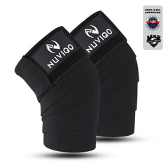 Nuviqo Fitness Squat Support Knee Wraps Black Color