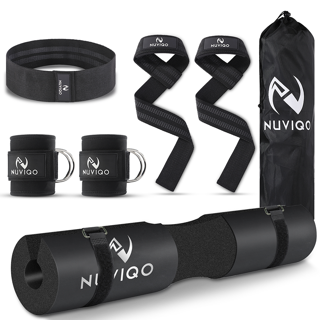 Nuviqo Fitness 9 Piece Gym Accessories Kit For Comfort And Strength In Workout