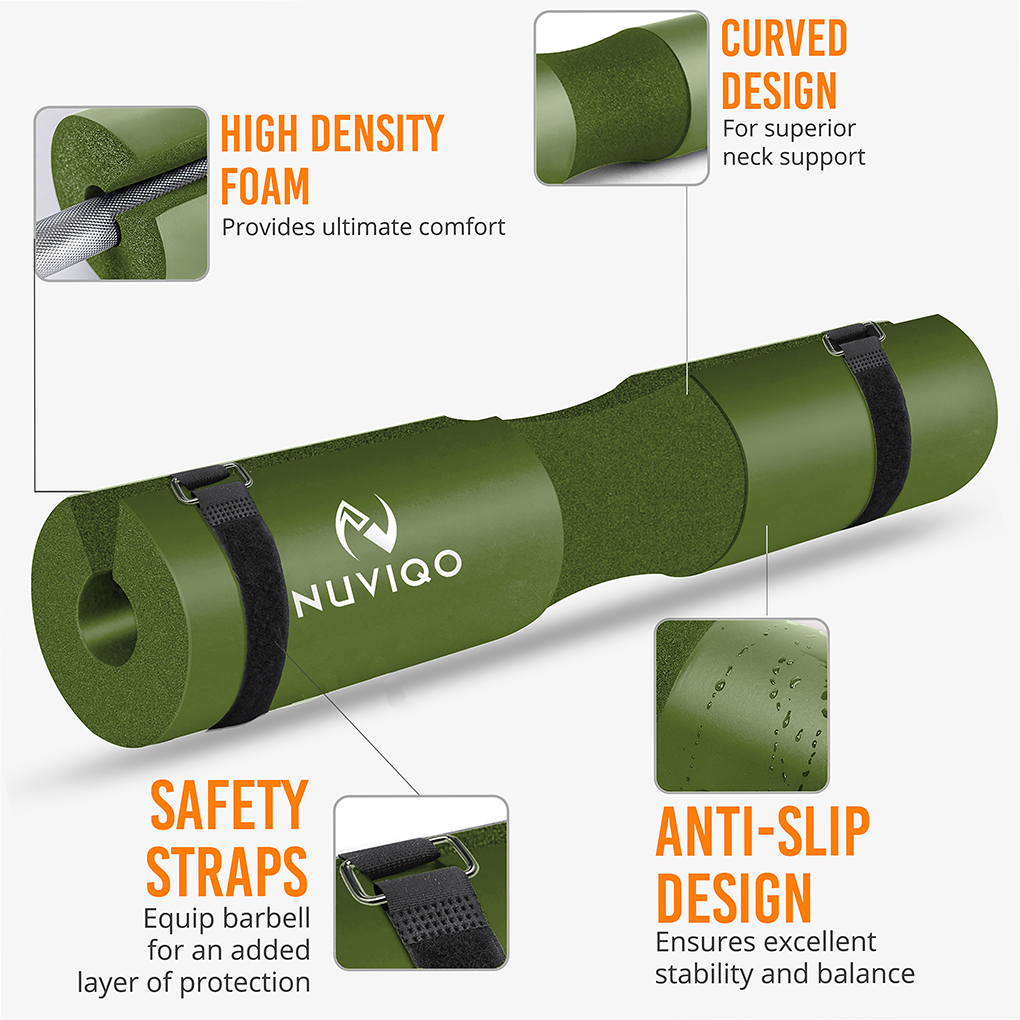 Non-slip foam barbell cushion for secure gym training