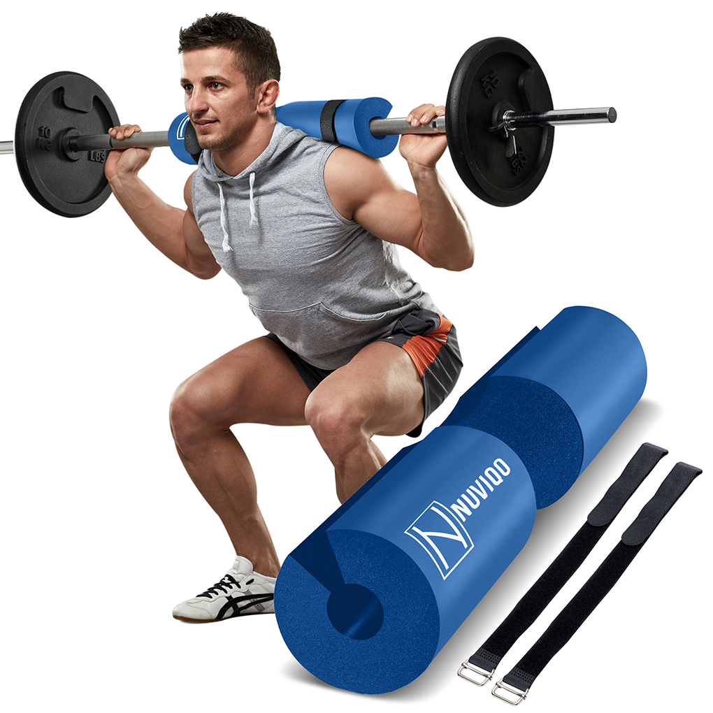 Soft foam barbell pad for comfortable squats and hip thrusts