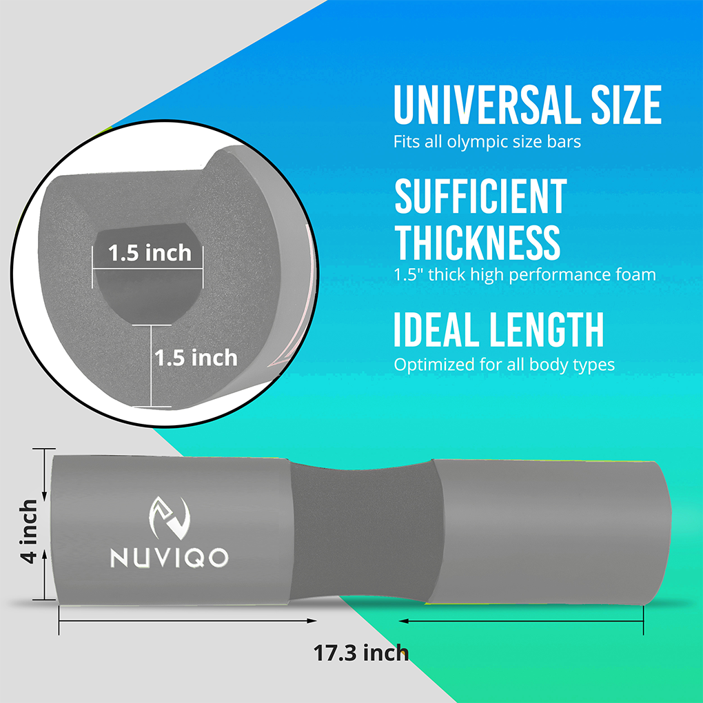 High-density foam barbell pad for cushioning shoulders and neck during weightlifting