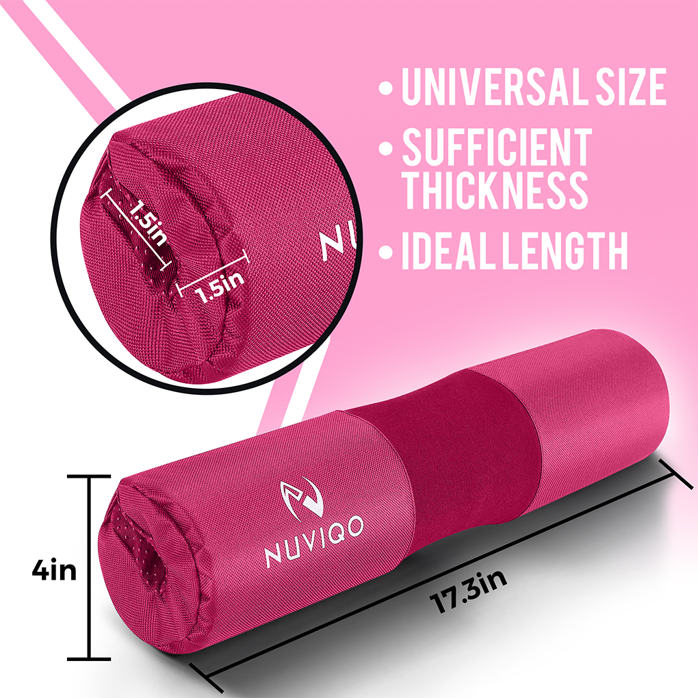 Durable And Thick Pad Pink Fabric Barbell For Neck Support 