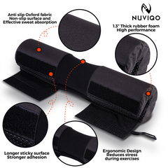 Black Fabric Barbell Pad For Comfort And Strength In Squats