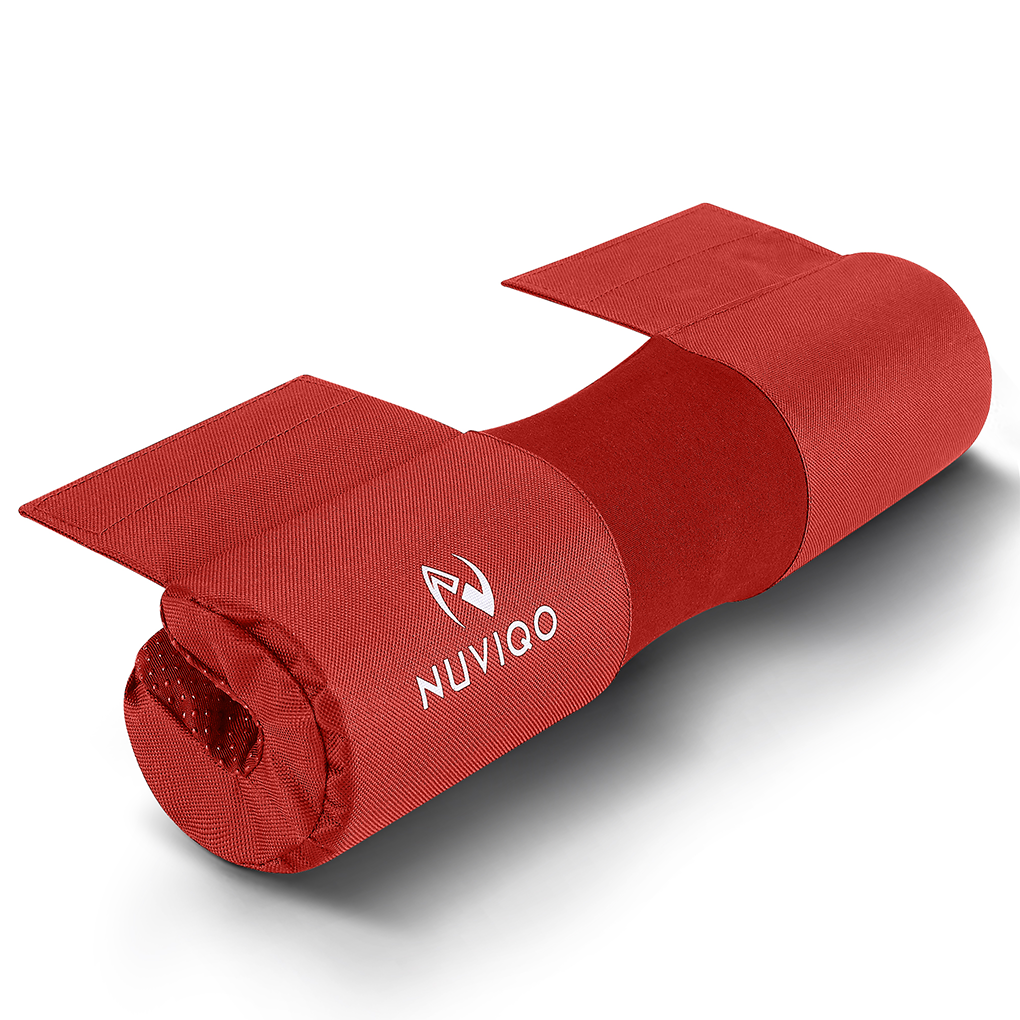 Premium Red Fabric Barbell Pad For Shoulder And Neck Support